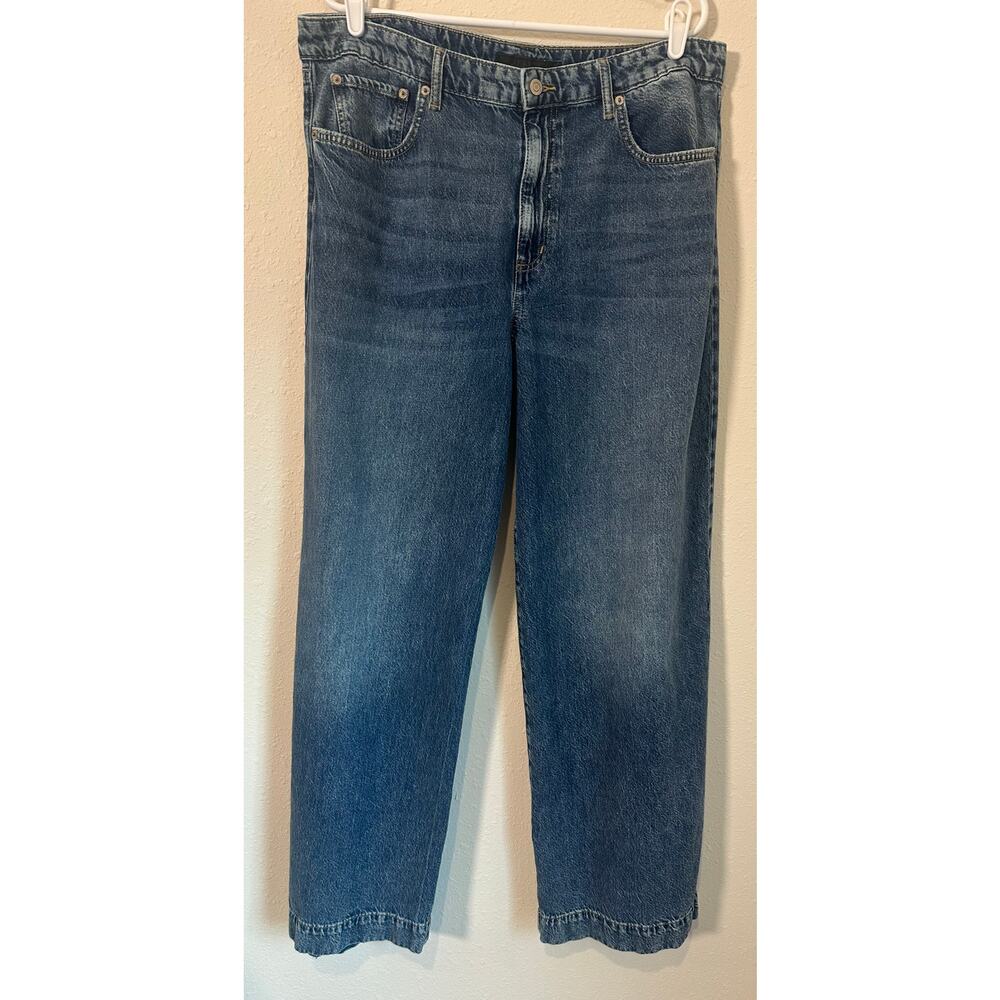 Lauren Ralph Lauren Womens Jeans Blue 16 High Rise Wide Leg